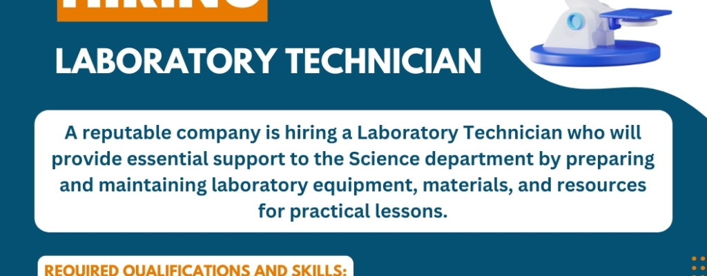 VACANCY: Laboratory Technician 
